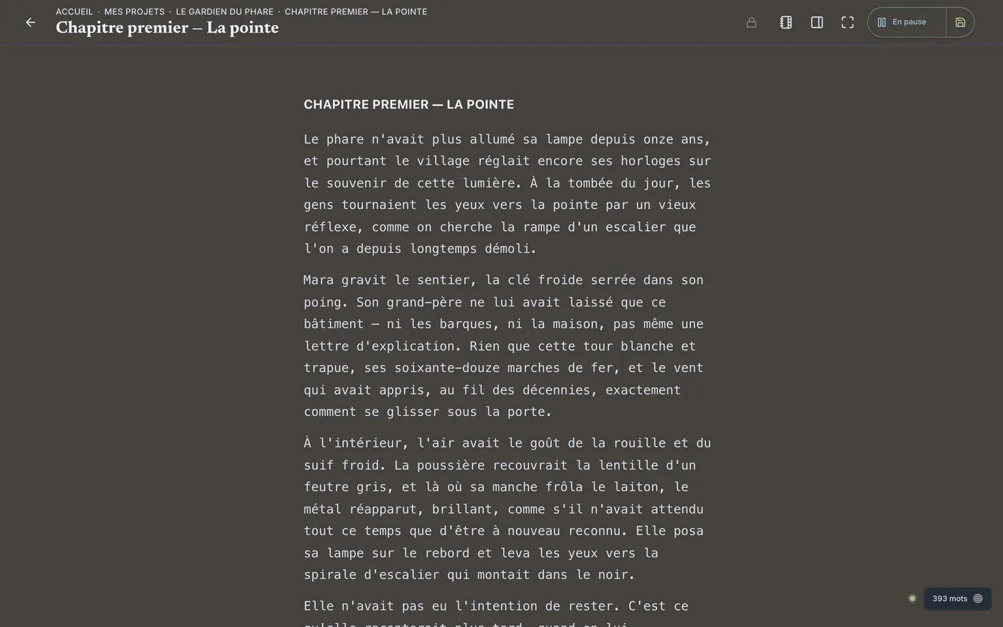 L'éditeur de pratique : une page sans distraction qui s'adapte à l'étape où vous en êtes.