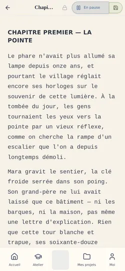 L'éditeur de pratique : une page sans distraction qui s'adapte à l'étape où vous en êtes.